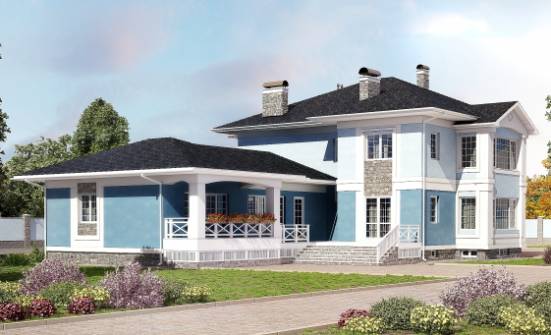 620-001-П Проект трехэтажного дома, гараж, большой загородный дом из пеноблока Холмск | Проекты домов от House Expert