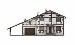 250-002-Л Проект двухэтажного дома с мансардным этажом и гаражом, красивый загородный дом из кирпича Поронайск, House Expert