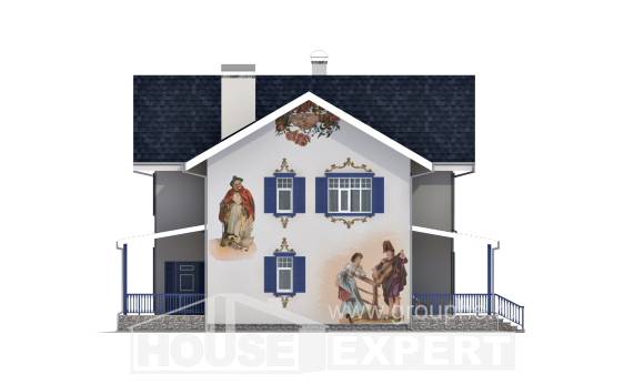 180-003-П Проект двухэтажного дома, экономичный загородный дом из кирпича Поронайск, House Expert