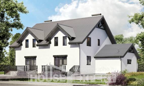 290-003-П Проект двухэтажного дома мансардой, просторный дом из теплоблока Южно-Сахалинск, House Expert