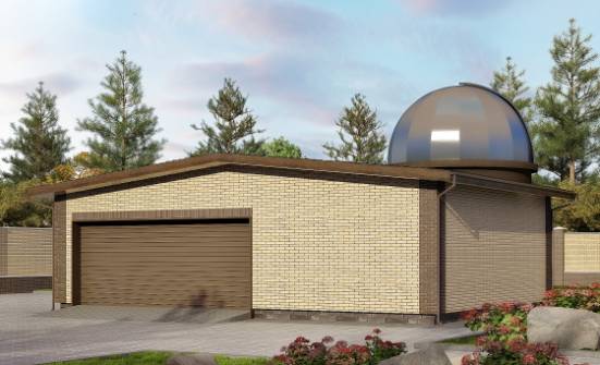075-001-Л Проект гаража из кирпича Оха | Проекты домов от House Expert