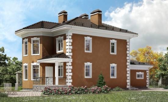 150-006-П Проект двухэтажного дома, гараж, скромный загородный дом из арболита Невельск | Проекты домов от House Expert