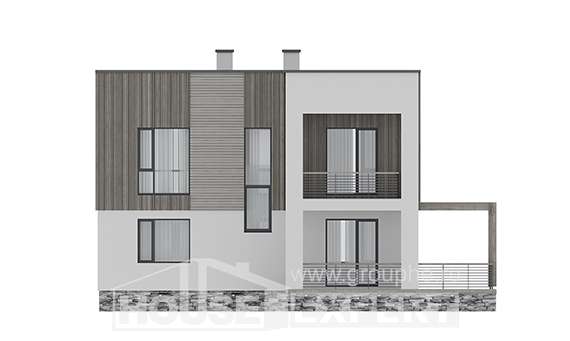 150-017-П Проект двухэтажного дома, простой домик из бризолита Южно-Сахалинск, House Expert