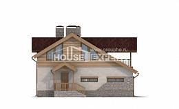 165-002-П Проект двухэтажного дома мансардный этаж и гаражом, красивый дом из пеноблока Поронайск, House Expert