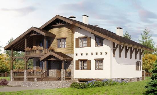 400-004-П Проект трехэтажного дома с мансардным этажом и гаражом, классический домик из кирпича Поронайск | Проекты домов от House Expert