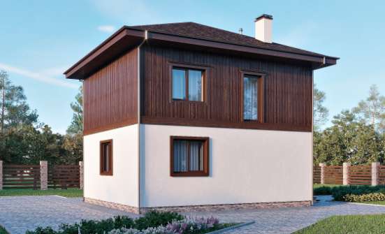 100-006-Л Проект двухэтажного дома, компактный коттедж из твинблока Южно-Сахалинск | Проекты домов от House Expert