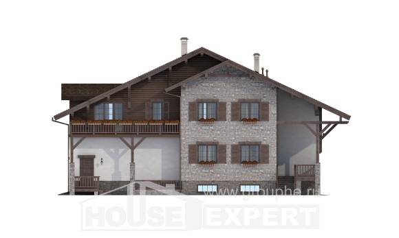 440-001-П Проект трехэтажного дома мансардой, гараж, красивый дом из кирпича Поронайск, House Expert
