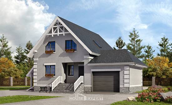 200-009-П Проект трехэтажного дома мансардой и гаражом, классический домик из керамзитобетонных блоков, Холмск