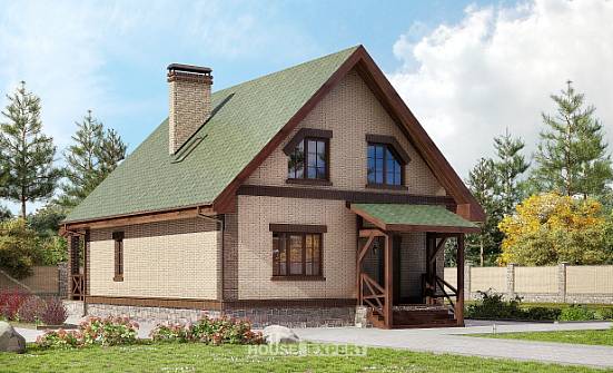 160-011-П Проект двухэтажного дома с мансардным этажом, компактный дом из поризованных блоков, Южно-Сахалинск