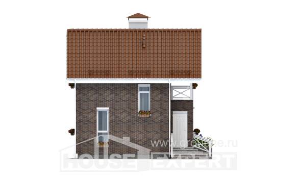 045-001-Л Проект двухэтажного дома мансардный этаж, крохотный домик из бризолита Оха, House Expert