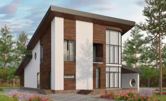 230-001-П Проект двухэтажного дома с мансардным этажом, простой коттедж из кирпича Холмск | Проекты домов от House Expert