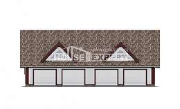 145-002-Л Проект гаража из бризолита Оха, House Expert